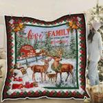 christmas deer the love in our family flows strong and deep quilt blanket great customized 0
