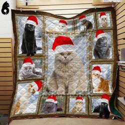 Christmas Frame Cat Quilt Blanket Dhc191211Vt