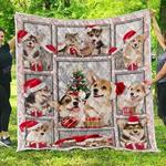 christmas pembroke welsh puppy quilt quilt d2419388