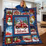christmas red truck snow man bbb2110300mh quilt blanket d2445688