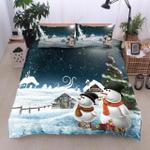 christmas snowman and gift printed bedding set bedroom decor d2229369
