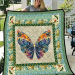 colorful butterfly green quilt blanket great customized blanket gifts for birthday christmas 0