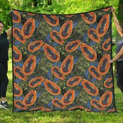 Colorful Papaya Tropical Leaves DHCDHC DT1910 Quilt Blanket