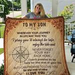 compass to my son from mom i love you quilt blanket great customized gifts for birthday christmas 0