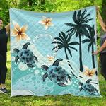 cook islands blue turtle hibiscus jfj quilt vrd d2485268