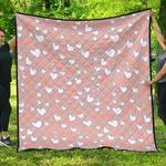coral white heart pattern dhcdhc dt1910 quilt blanket d2412387