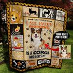 corgi photo personalized quilt blanket bbb300507mh d2447304