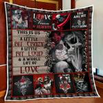 couple skull this is us a little bit crazy a whole lot of love quilt blanket d2448581