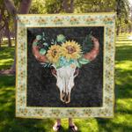 cowskull sunflower quilt blanket dhc1501474vt d2479930