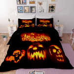 creepy pumpkins halloween printed bedding set bedroom decor d2135212