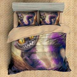 3D Alice In Wonderland 3Pcset Flatheet Pillowcases Amazing Disney Room Decor Duvet Cover Bedding Set Meaningful Gift For Kids Friend Family Member Holiday Gift