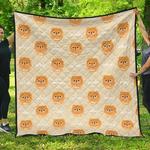 cute brown pomeranian puppy dhcdhc dt1910 quilt blanket d2412586