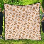 cute corgis pattern pink background dhcdhc dt1910 quilt blanket d2412341