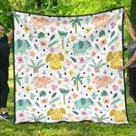 cute elephants palm tree flower butterfly pattern dhcdhc dt1910 quilt blanket d2412664