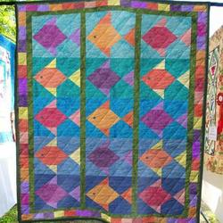 Cute Fishing Quilt Blanket  Quilt