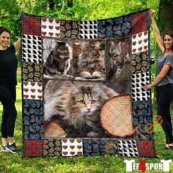 Cute Maine Coon Pets Cat Blanket TH1807 Quilt