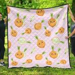 cute onions smiling faces purple background dhcdhc dt1910 quilt blanket d2412642