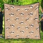 cute raccoon heart pattern dhcdhc dt1910 quilt blanket d2412533