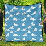 cute sea lion seal pattern background dhcdhc dt1910 quilt blanket d2412212