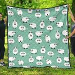 cute sheep green background dhcdhc dt1910 quilt blanket d2412026