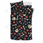 cute skulls flowers plants pattern printed bedding set bedroom decor d2126483