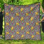 cute yellow monkey leaves pattern dhcdhc dt1910 quilt blanket d2412532