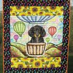 dachshund and hot air balloon clt270616 quilt blanket d2480408