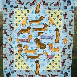 Dachshund Cartoon Doxie Clt140617 Quilt Blanket