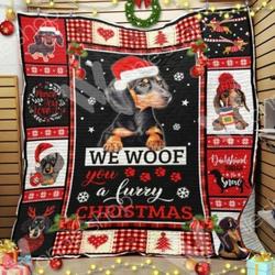 Dachshund Dog Christmas Hur Quilt Cysiqr