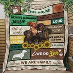 dachshund dog we have wagging tails quilt blanket great customized blanket gifts for birthday 0
