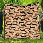 dachshund floral background dhcdhc dt1910 quilt blanket d2412573
