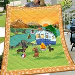 dachshund go camping quilt quilt d2420948