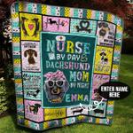 dachshund nurse personalized quilt blanket bbb290592ht d2445287