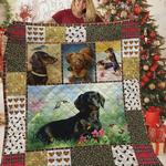 dachshund playing quilt blanket great customized blanket gifts for birthday christmas 0