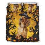 dachshund witch pumpkin smile halloween bedding set bedroom decor d2134697