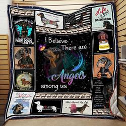 Dachshunds Are My Angels Among Us Dachshund Doxie Wiener Dog Lovers CL291220371MI Quilt Blanket