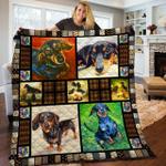 dachshunds in my home dachshund doxie wiener dog lovers cl291220148mi quilt blanket d2412109