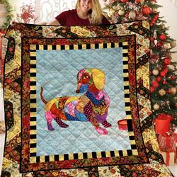 Dachshunds Pattern Dachshund Doxie Wiener Dog Lovers CL291220268MI Quilt Blanket
