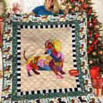 dachshunds pattern dachshund doxie wiener dog lovers cl291220313mi quilt blanket d2412115