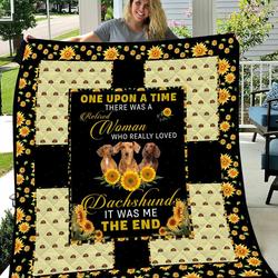 Dachshunds The Sunflower Dachshund Doxie Wiener Dog Lovers CL291220112MI Quilt Blanket