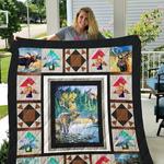 deer by a stream in a forest quilt blanket great customized blanket gifts for birthday christmas 0