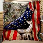 deer hunting us flag deer camo quilt blanket dhc0102421td d2446561