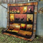 deer in sunset quilt blanket tr12 quilt d2416364