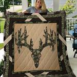 deer skull camo quilt blanket great customized gifts for birthday christmas thanksgiving perfect 0