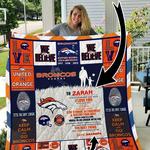 denver broncos personalized name quilt blanket d2451996