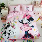 disney cartoon light pink minnie mouse bedding set duvet cover flatsheet pillowcases bedlinen for