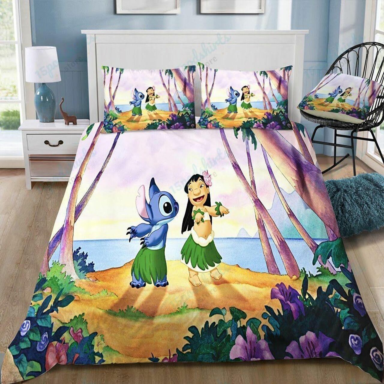 Disneytitch 2 Beautiful Decor For Disney Fan Bedding Set Duvet Cover Meaningful Gift For Love disney stitch 2 duvet cover bedding set d2175632