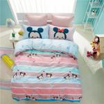 disney striped cute pink blue young mickey minnie tusm bedding sets bedroom decor duvet cover