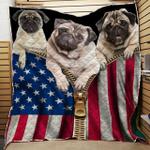 dog flag pug quilt blanket dhc0102378td d2447427