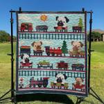 dogs on train dhckl0909 quilt blanket d2412797